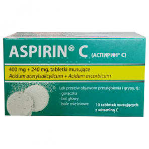 Aspirin C, 10 tabletek musujących (import równoległy) – lek bez recepty - zdjęcie produktu