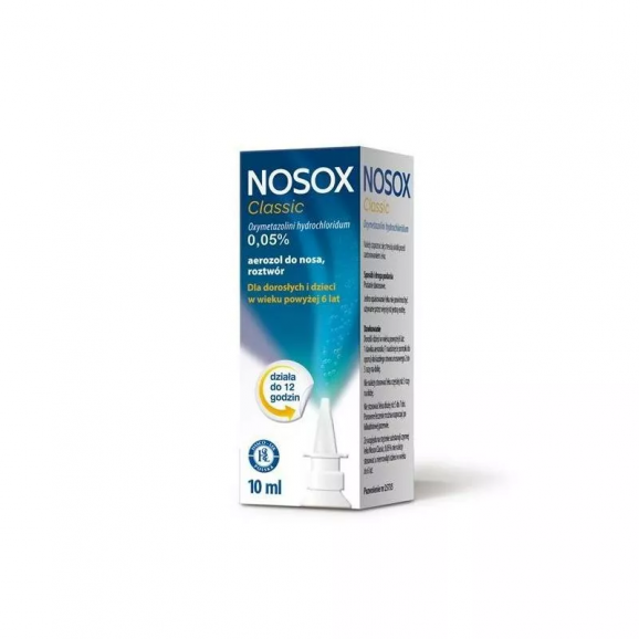 Nosox Classic 0,05%, aerozol do nosa (10 ml) Nosox Classic 0,05%, aerozol do nosa (10 ml) - zdjęcie produktu