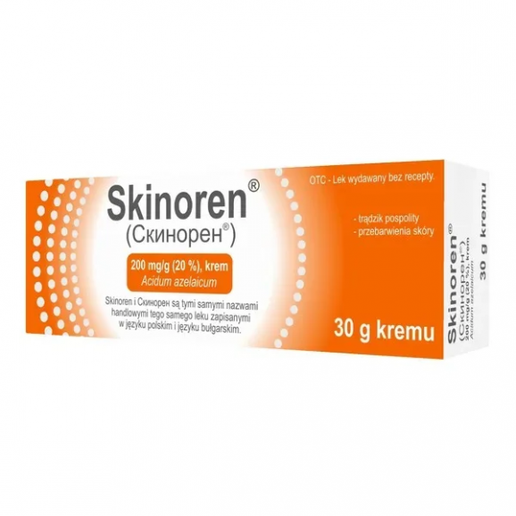 Skinoren, krem przeciwtrądzikowy i przeciwbakteryjny (30 g) Skinoren, krem przeciwtrądzikowy i przeciwbakteryjny (30 g) - zdjęcie produktu
