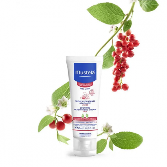 Mustela Bebe Enfant Łagodzący krem nawilżający do twarzy do skóry bardzo wrażliwej, od urodzenia, 40 ml Mustela Bebe Enfant Łagodzący krem nawilżający do twarzy do skóry bardzo wrażliwej, od urodzenia, 40 ml - zdjęcie produktu
