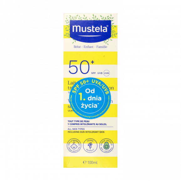 Mustela Bebe Sun Milk SPF50+ Mleczko przeciwsłoneczne do twarzy (100 ml) - zdjęcie produktu