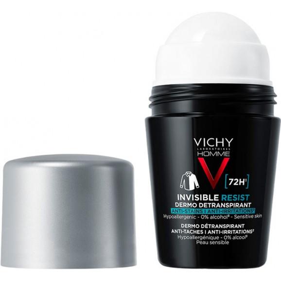Vichy Homme Invisible Resist Antyperspirant roll-on dla mężczyzn, przeciw śladom na ubraniach, 50 ml - zdjęcie produktu