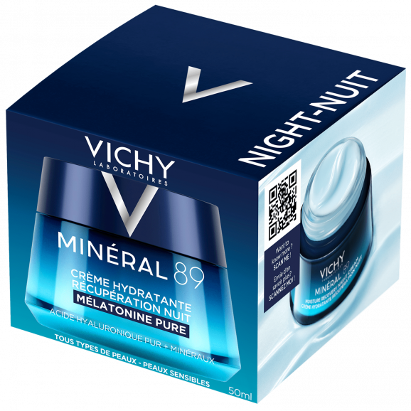 Vichy Mineral 89 Nawilżająco-regenerujący krem na noc z melatoniną (50 ml) - zdjęcie produktu