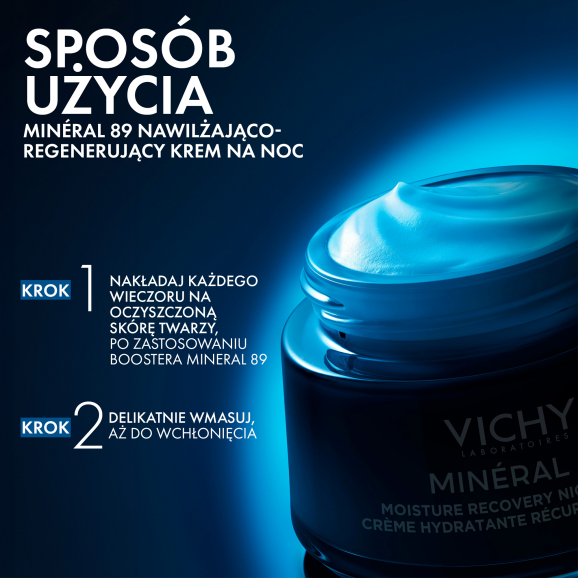 Vichy Mineral 89 Nawilżająco-regenerujący krem na noc z melatoniną (50 ml) - zdjęcie produktu