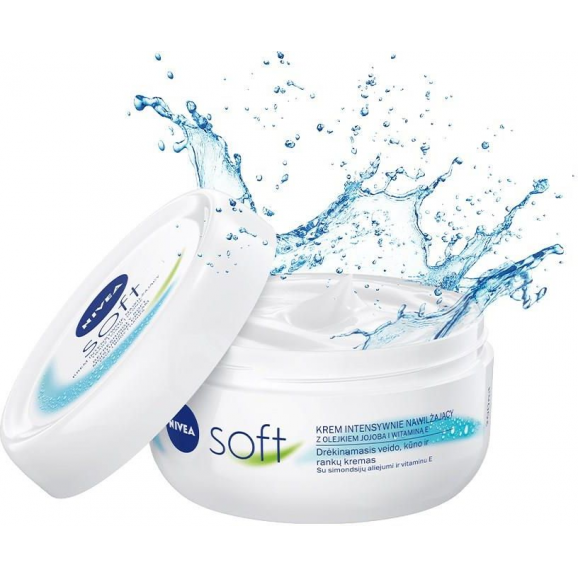 Nivea Soft, intensywnie nawilżający krem do twarzy i ciała, 300 ml - zdjęcie produktu