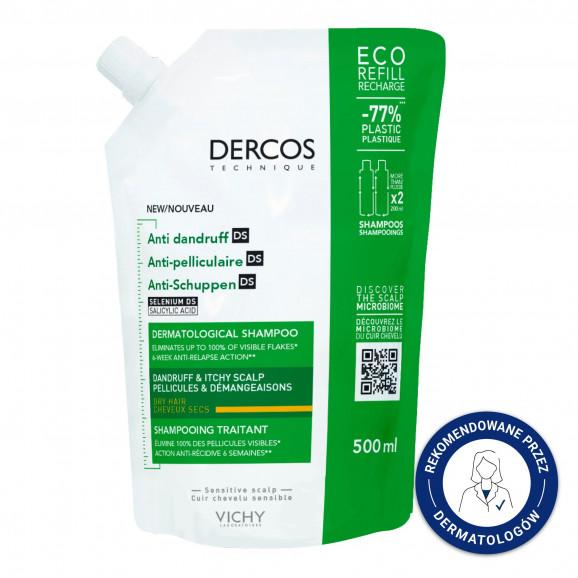 Vichy Dercos Anti Dandruff DS szampon przeciwłupieżowy do włosów suchych - refill (500 ml) Vichy Dercos Anti Dandruff DS szampon przeciwłupieżowy do włosów suchych - refill (500 ml) - zdjęcie produktu