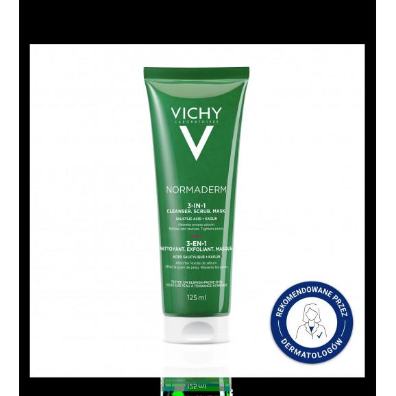 Vichy Normaderm Cleanser Scrub Mask, żel do mycia, peeling i maseczka oczyszczająca 3w1, 125 ml Vichy Normaderm Cleanser Scrub Mask, żel do mycia, peeling i maseczka oczyszczająca 3w1, 125 ml - zdjęcie produktu