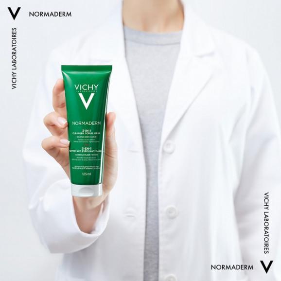 Vichy Normaderm Cleanser Scrub Mask, żel do mycia, peeling i maseczka oczyszczająca 3w1, 125 ml Vichy Normaderm Cleanser Scrub Mask, żel do mycia, peeling i maseczka oczyszczająca 3w1, 125 ml - zdjęcie produktu
