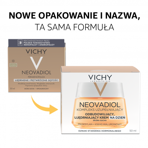 Vichy Neovadiol Kompleks Uzupełniający, odbudowujący, ujędrniający krem na dzień, skóra sucha, 50 ml Vichy Neovadiol Kompleks Uzupełniający, odbudowujący, ujędrniający krem na dzień, skóra sucha, 50 ml - zdjęcie produktu