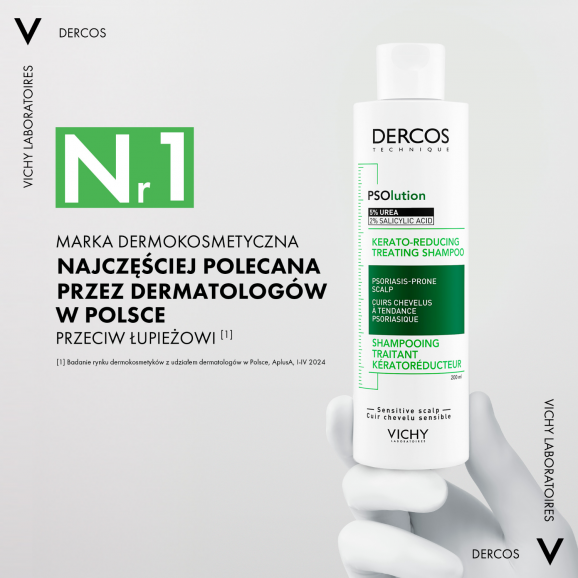 Vichy Dercos PSolution Szampon keratolityczny, skóra głowy z tendencją do łuszczycy, 200 ml - zdjęcie produktu