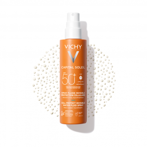 Vichy Capital Soleil Cell Protect Water Fluid, lekki spray ochronny SPF 50+ (200 ml) Vichy Capital Soleil Cell Protect Water Fluid, lekki spray ochronny SPF 50+ (200 ml) - zdjęcie produktu