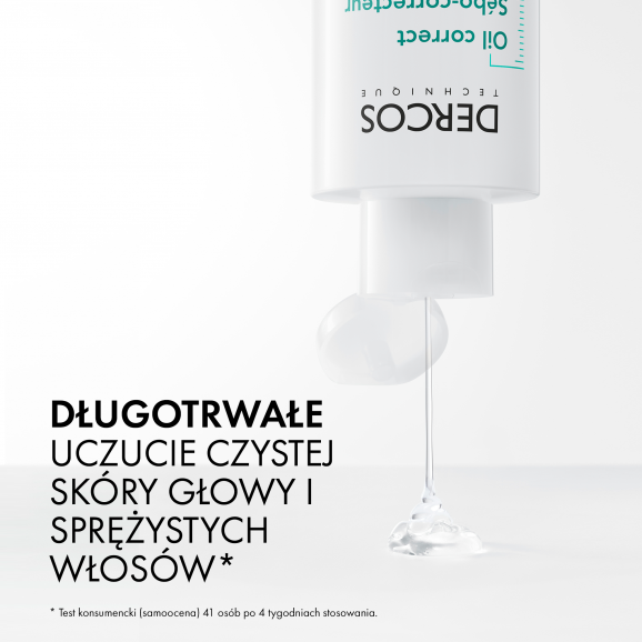 Vichy Dercos Oil Correct, szampon normalizujący, włosy przetłuszczające się, 200 ml - zdjęcie produktu