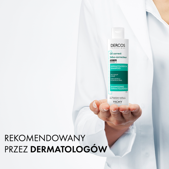 Vichy Dercos Oil Correct, szampon normalizujący, włosy przetłuszczające się, 200 ml - zdjęcie produktu
