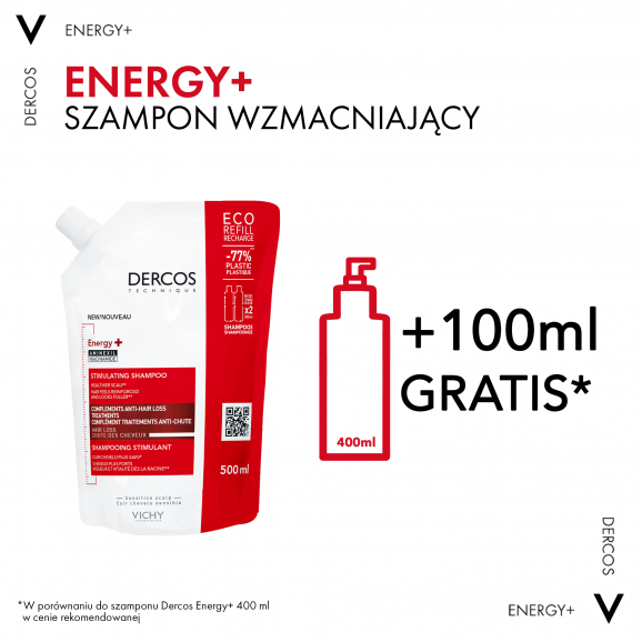 Vichy Dercos Energy+ Szampon wzmacniający włosy - refill (500 ml) - zdjęcie produktu