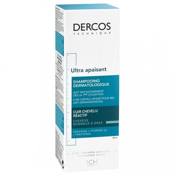 Vichy Dercos Ultra Soothing, szampon ultrakojący, włosy normalne i przetłuszczające się, 200 ml - zdjęcie produktu