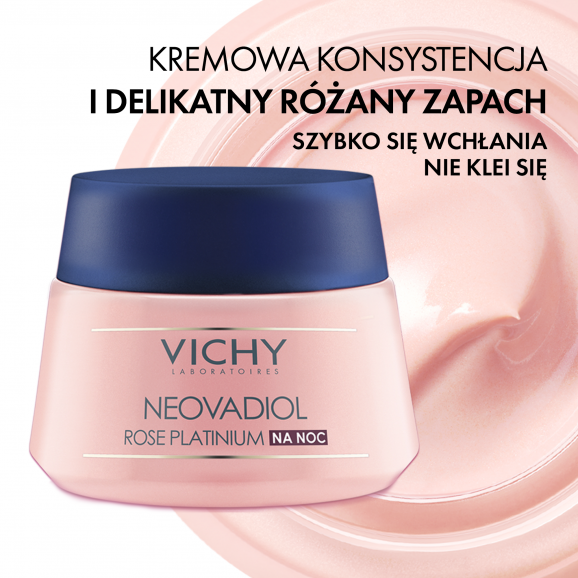 Vichy Neovadiol Rose Platinum, rewitalizujący i ujędrniający krem na noc, 50 ml - zdjęcie produktu