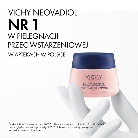 Vichy Neovadiol Rose Platinum, rewitalizujący i ujędrniający krem na noc, 50 ml - zdjęcie produktu