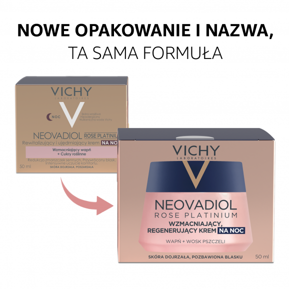 Vichy Neovadiol Rose Platinum, rewitalizujący i ujędrniający krem na noc, 50 ml - zdjęcie produktu