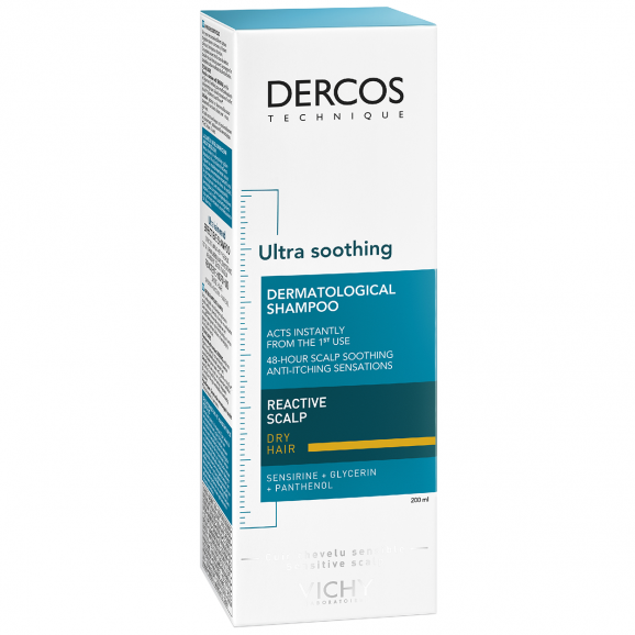 Vichy Dercos Ultra Soothing, szampon ultrakojący, włosy suche, 200 ml - zdjęcie produktu