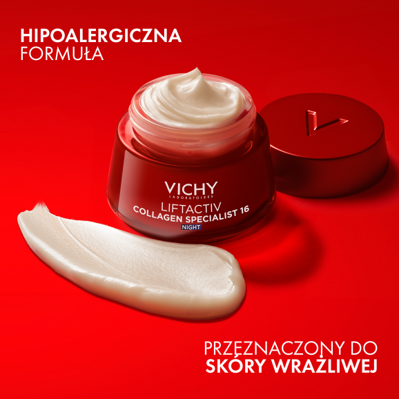 Vichy Liftactiv Collagen Specialist, przeciwzmarszczkowy krem z witaminą Cg i peptydami na noc, 50 ml - zdjęcie produktu