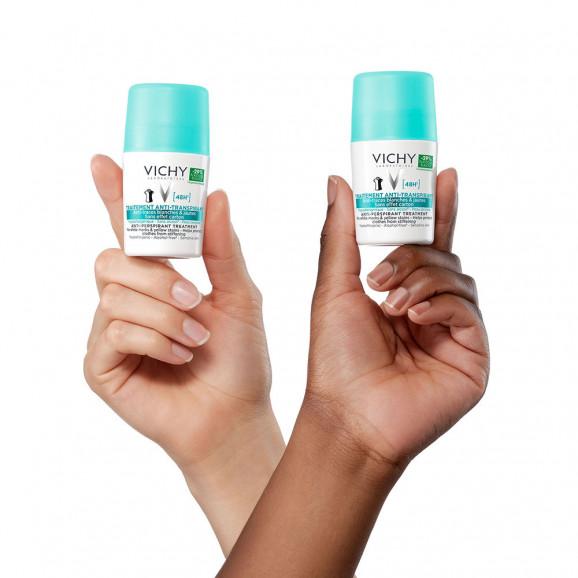Vichy Antyperspirant roll-on 48h, przeciw śladom na ubraniach, 50 ml Vichy Antyperspirant roll-on 48h, przeciw śladom na ubraniach, 50 ml - zdjęcie produktu