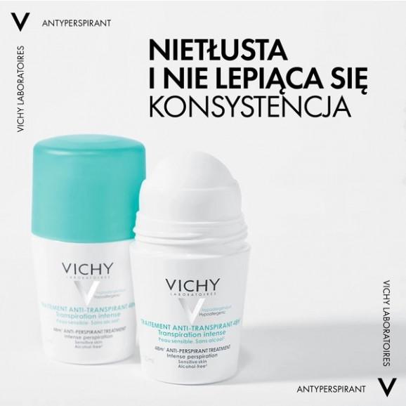 Vichy Antyperspirant roll-on 48h, przeciw śladom na ubraniach, 50 ml Vichy Antyperspirant roll-on 48h, przeciw śladom na ubraniach, 50 ml - zdjęcie produktu