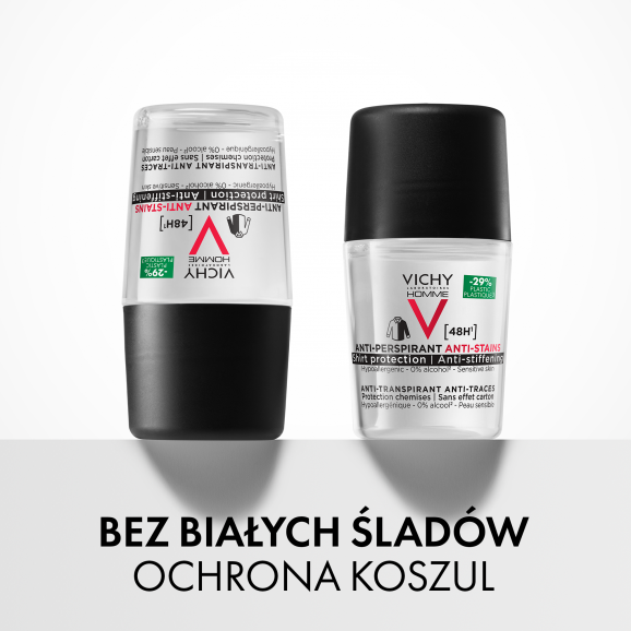 Vichy Homme 48h Antyperspirant w kulce przeciw śladom na ubraniach, 50 ml - zdjęcie produktu