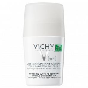 Vichy, kojący antyperspirant roll-on do skóry wrażliwej lub po depilacji, 50 ml - zdjęcie produktu