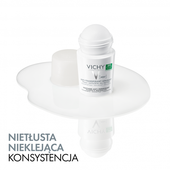 Vichy, kojący antyperspirant roll-on do skóry wrażliwej lub po depilacji, 50 ml - zdjęcie produktu
