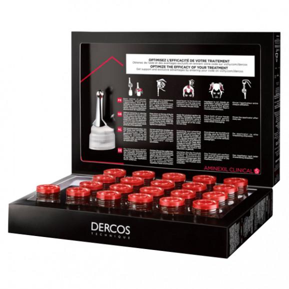 Vichy Dercos Aminexil Clinical 5 – kuracja przeciw wypadaniu włosów dla mężczyzn (21 ampułek po 6 ml) - zdjęcie produktu