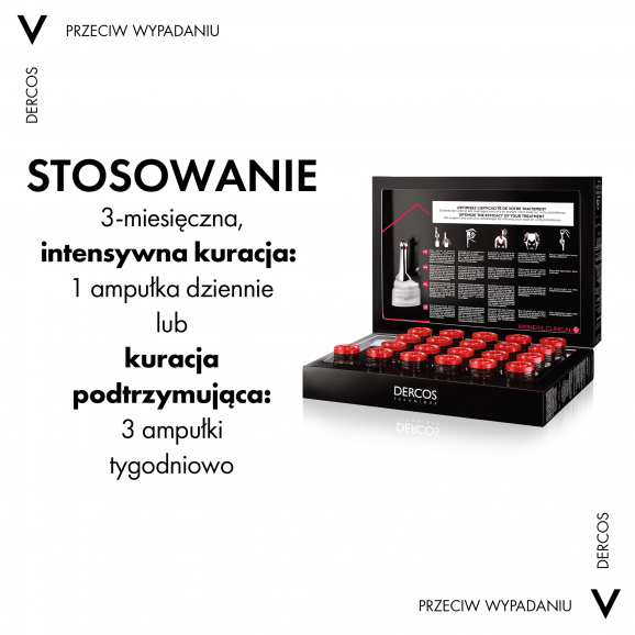 Vichy Dercos Aminexil Clinical 5 – kuracja przeciw wypadaniu włosów dla mężczyzn (21 ampułek po 6 ml) - zdjęcie produktu