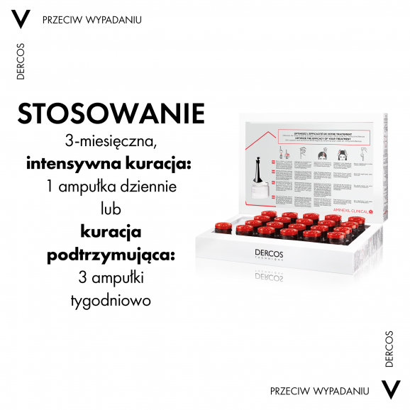 Vichy Dercos Aminexil Clinical 5 Women – kuracja przeciw wypadaniu włosów (21 ampułek) - kosmetyk - zdjęcie produktu