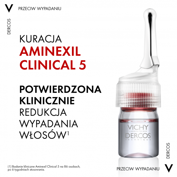 Vichy Dercos Aminexil Clinical 5 Women – kuracja przeciw wypadaniu włosów (21 ampułek) - kosmetyk - zdjęcie produktu