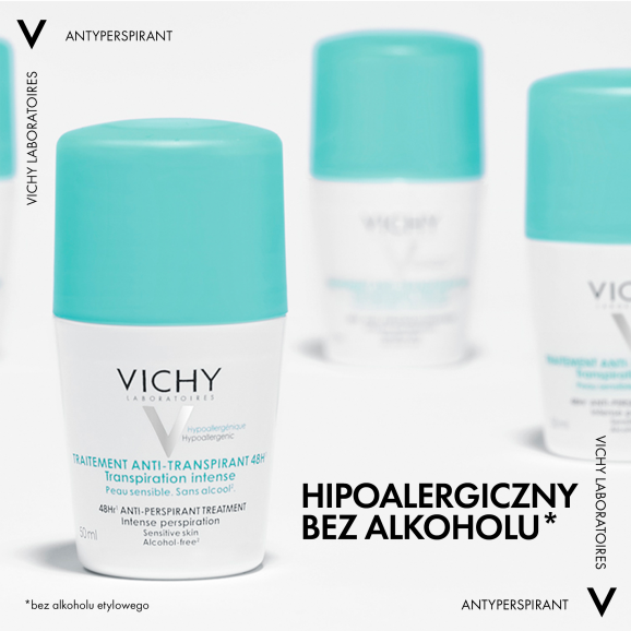 Vichy Antyperspirant roll-on, kuracja przeciw nadmiernemu poceniu, 48 h, 50 ml Vichy Antyperspirant roll-on, kuracja przeciw nadmiernemu poceniu, 48 h, 50 ml - zdjęcie produktu