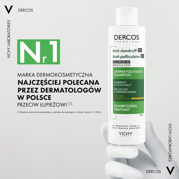 Vichy Dercos Anti Dandruff DS Szampon przeciwłupieżowy do włosów suchych (200 ml) - zdjęcie produktu