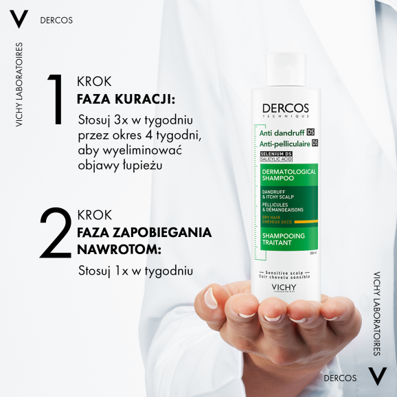 Vichy Dercos Anti Dandruff DS Szampon przeciwłupieżowy do włosów suchych (200 ml) - zdjęcie produktu