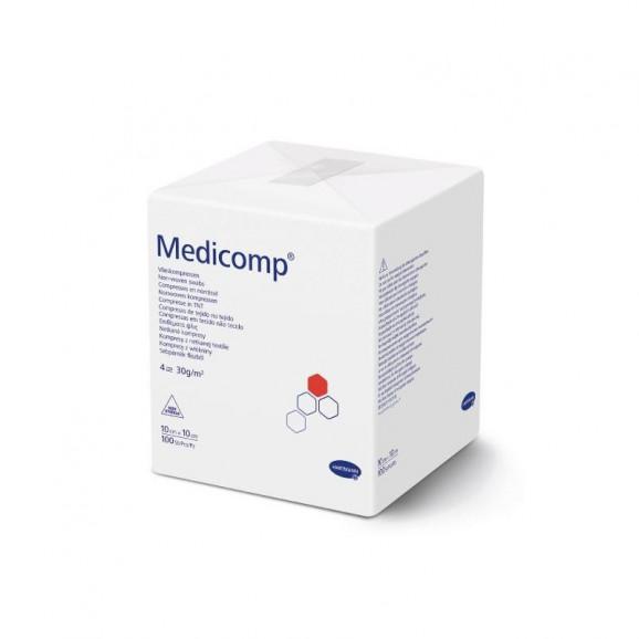 Medicomp Extra, kompresy niejałowe z włókniny 6-warstwowej, 10 cm x 10 cm, 100 sztuk Medicomp Extra, kompresy niejałowe z włókniny 6-warstwowej, 10 cm x 10 cm, 100 sztuk - zdjęcie produktu