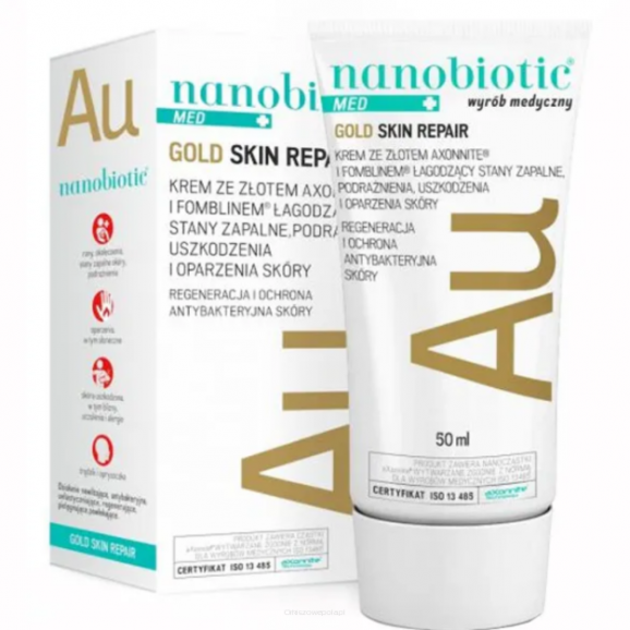 Nanobiotic Gold Skin Repair – krem łagodzący ze złotem (50 ml) Nanobiotic Gold Skin Repair – krem łagodzący ze złotem (50 ml) - zdjęcie produktu