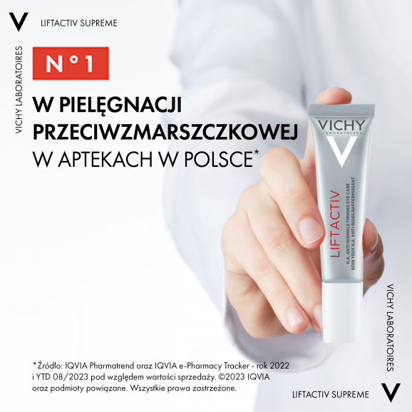 Vichy Liftactiv Supreme Przeciwzmarszczkowa pielęgnacja liftingująca pod oczy, 15 ml - zdjęcie produktu