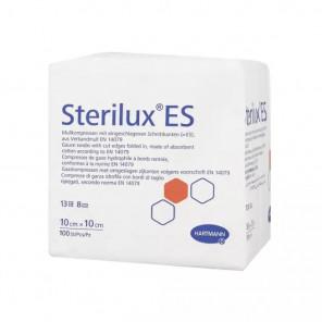 Sterilux ES – kompresy z gazy bawełnianej, niejałowe (13-nitkowe, 8-warstwowe, 10 cm x 10 cm, 100 sztuk) - zdjęcie produktu