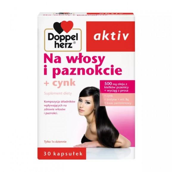 Doppelherz aktiv na włosy i paznokcie + cynk, suplement diety (30 kapsułek) Doppelherz aktiv na włosy i paznokcie + cynk, suplement diety (30 kapsułek) - zdjęcie produktu