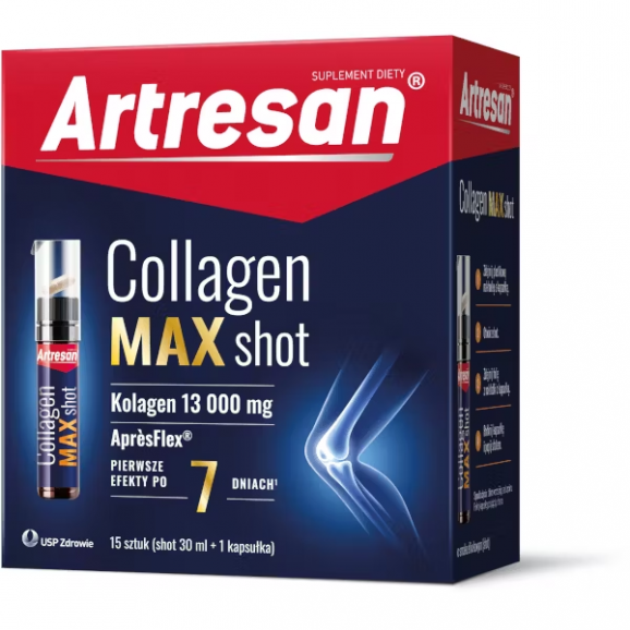 Artresan Collagen Max Shot – suplement diety (15 x 30 ml + 15 kaps.) - zdjęcie produktu