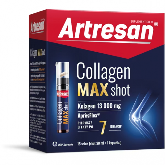 Artresan Collagen Max Shot – suplement diety (15 x 30 ml + 15 kaps.) - zdjęcie produktu