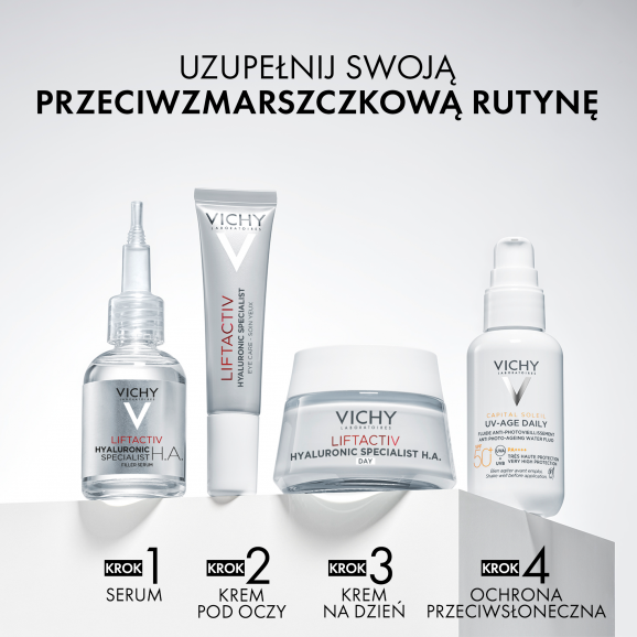 Vichy Liftactiv Przeciwzmarszczkowy Krem Ujędrniający z Kwasem Hialuronowym – Krem na dzień (50 ml) - zdjęcie produktu