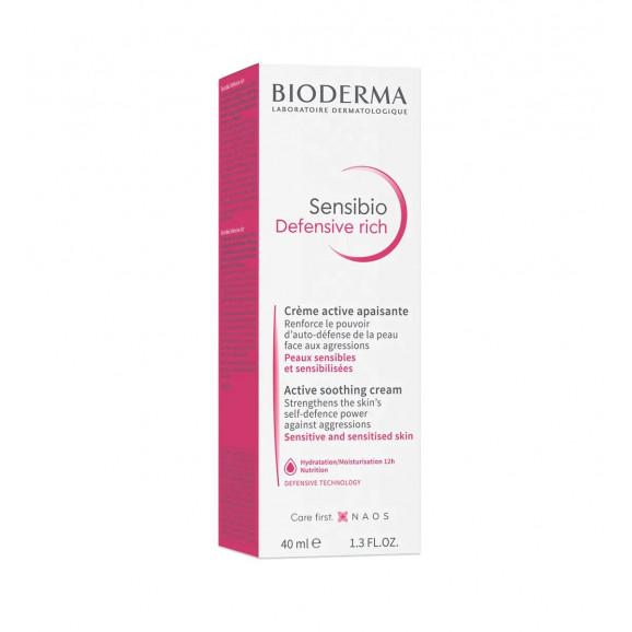 Bioderma Sensibio Defensive Rich, kojący krem do twarzy, skóra wrażliwa, 40 ml Bioderma Sensibio Defensive Rich, kojący krem do twarzy, skóra wrażliwa, 40 ml - zdjęcie produktu
