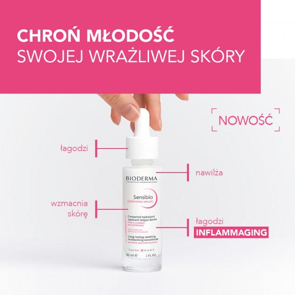 Bioderma Sensibio Defensive, łagodzące serum nawilżające do twarzy, skóra wrażliwa, 30 ml - zdjęcie produktu