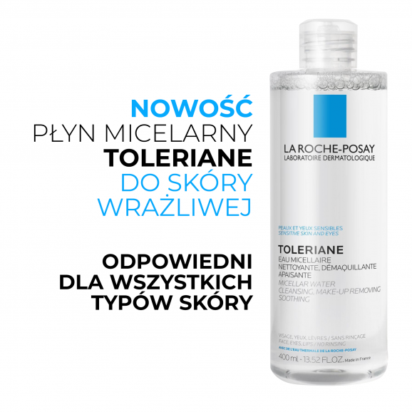 La Roche-Posay Toleriane, płyn micelarny, skóra wrażliwa twarzy i oczu, 400 ml - zdjęcie produktu