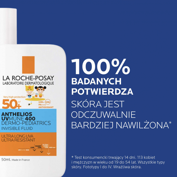 La Roche-Posay Anthelios UVMune 400 Dermo-Pediatrics, fluid ochronny do twarzy dla dzieci, SPF 50+, 50 m La Roche-Posay Anthelios UVMune 400 Dermo-Pediatrics, fluid ochronny do twarzy dla dzieci, SPF 50+, 50 m - zdjęcie produktu