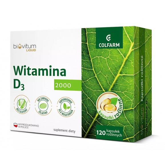 Biovitum Liquid Witamina D3 2000 – suplement diety (120 kapsułek) Biovitum Liquid Witamina D3 2000 – suplement diety (120 kapsułek) - zdjęcie produktu