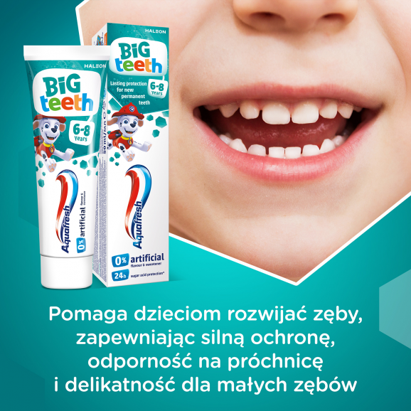 Aquafresh Big Teeth – pasta do zębów dla dzieci 6-8 lat (50 ml) - zdjęcie produktu
